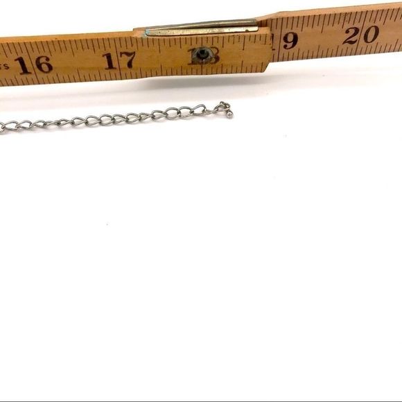 𝅺Double Drop Rhinestone Necklace Silver Vintage - Picture 13 of 14